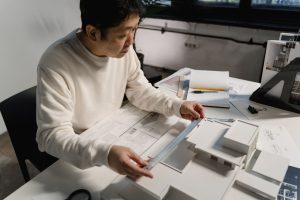 Experienced town planner consulting with property owner
